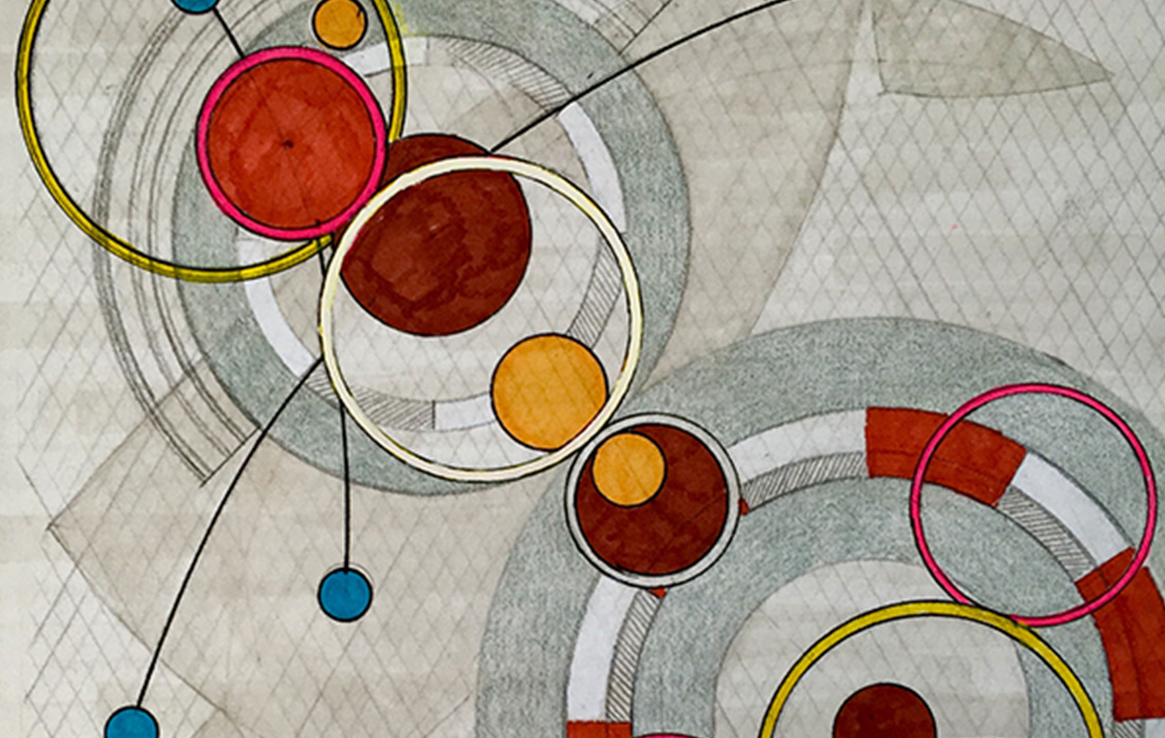 Orbits 3, 2018–2019 Many circles in an artwork