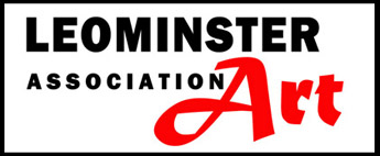 Leominster Association Art Logo Leominster Association Art ( Leominster Association in black lettering)(Art in red lettering) all on white background