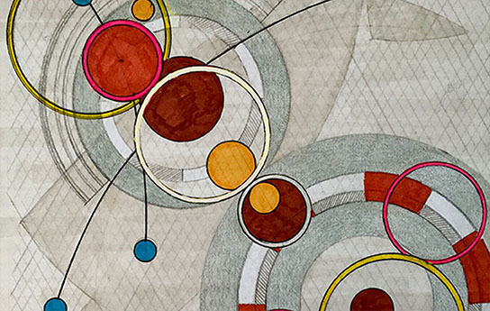 Orbits 3, 2018–2019 Many circles in an artwork