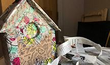 Papier-mâché Bird house A Papier-mâché Bird house