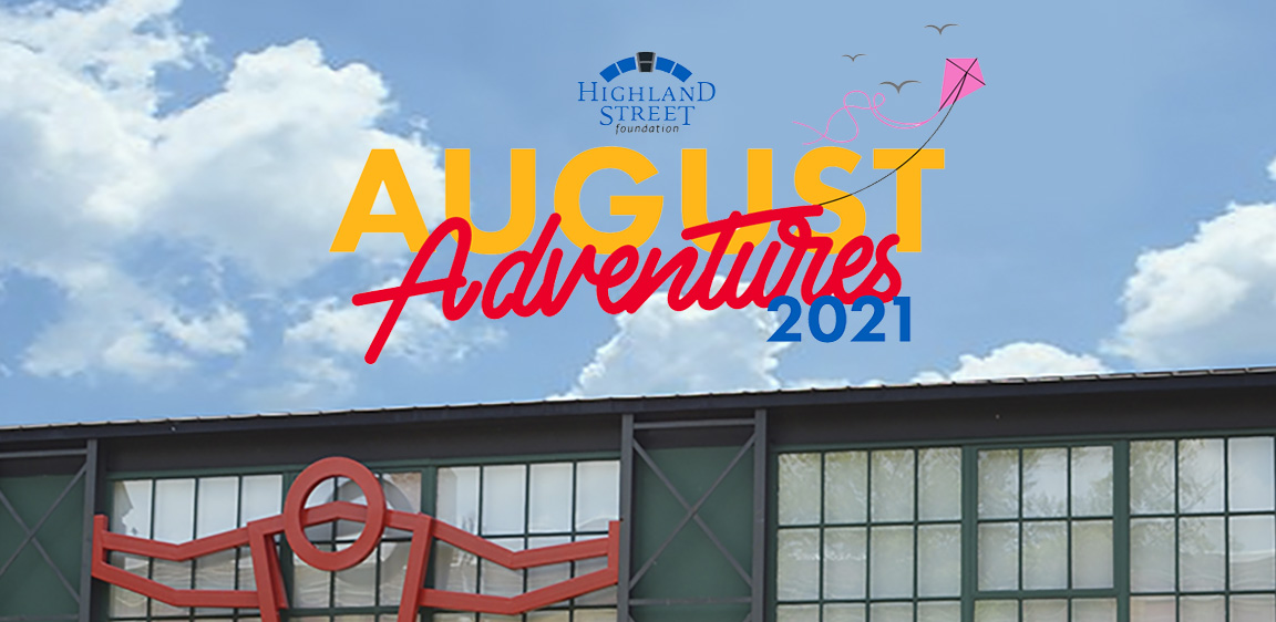 August Adventures 2021 logo against blue sky backdrop August Adventures 2021 logo against blue sky backdrop