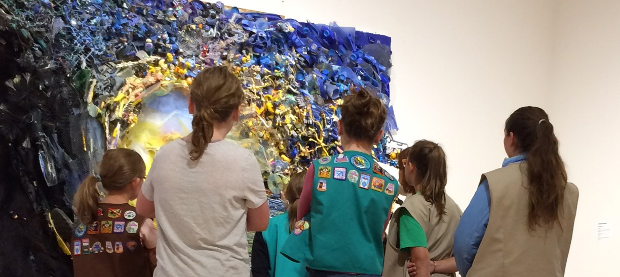 Girl Scouts Contemplate a Work of Art in the Galleries Girl Scouts Contemplate a Work of Art in the Galleries